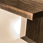 Meyda Lighting Fagelholk 10" Black & Natural Wood Mini Pendant Light With Frosted Clear Shade Glass