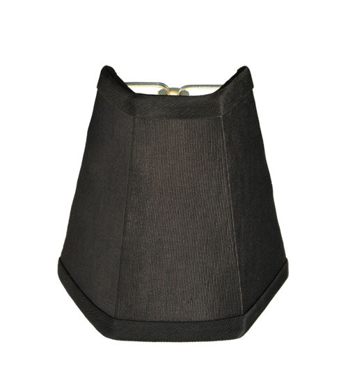 Meyda Lighting Faille 5"W x 5"H Half Black Fabric Shade