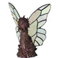 Meyda Lighting Fairy Holding Ladybug 8" Mahogany Bronze Accent Table Lamp With Beige Iridescent Shade Glass
