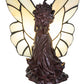 Meyda Lighting Fairy Holding Ladybug 8" Mahogany Bronze Accent Table Lamp With Beige Iridescent Shade Glass