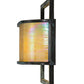 Meyda Lighting Faja 24" 3-Light LED Verdigris Wall Sconce With Beige Iridescent Shade Glass