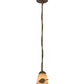 Meyda Lighting Falling Leaf 6" Pompeii Gold Mini Pendant Light With Beige Scavo Shade Glass