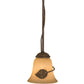 Meyda Lighting Falling Leaf 6" Pompeii Gold Mini Pendant Light With Beige Scavo Shade Glass