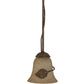 Meyda Lighting Falling Leaf 6" Pompeii Gold Mini Pendant Light With Beige Scavo Shade Glass