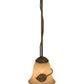 Meyda Lighting Falling Leaf 6" Pompeii Gold Mini Pendant Light With Beige Scavo Shade Glass