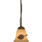 Meyda Lighting Falling Leaf 6" Pompeii Gold Mini Pendant Light With Beige Scavo Shade Glass