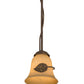 Meyda Lighting Falling Leaf 6" Pompeii Gold Mini Pendant Light With Beige Scavo Shade Glass