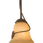 Meyda Lighting Falling Leaf 6" Pompeii Gold Mini Pendant Light With Beige Scavo Shade Glass