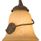 Meyda Lighting Falling Leaf 6" Pompeii Gold Mini Pendant Light With Beige Scavo Shade Glass