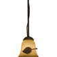 Meyda Lighting Falling Leaf 6" Pompeii Gold Mini Pendant Light With Beige Scavo Shade Glass