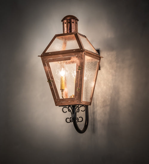 Meyda Lighting Falmouth 12" 3-Light Raw Copper Wall Sconce With Clear Seeded Shade Glass