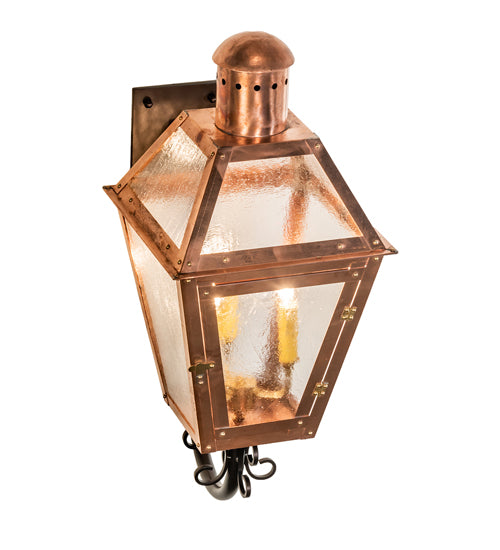 Meyda Lighting Falmouth 12" 3-Light Raw Copper Wall Sconce With Clear Seeded Shade Glass