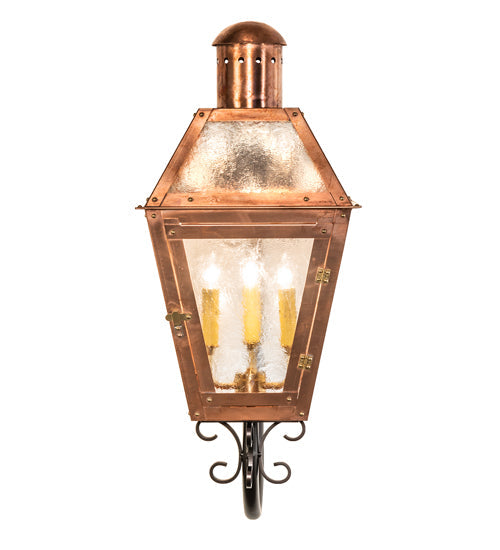 Meyda Lighting Falmouth 12" 3-Light Raw Copper Wall Sconce With Clear Seeded Shade Glass