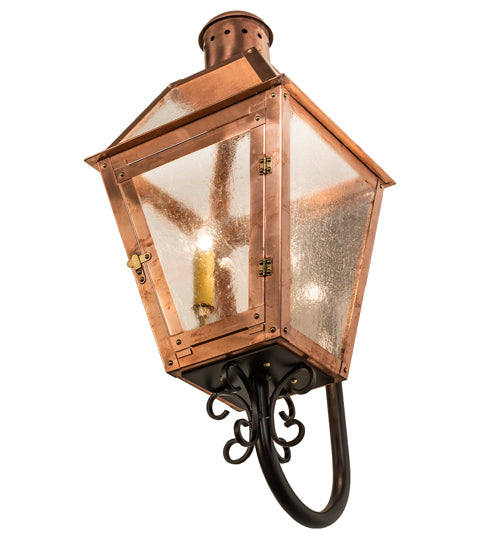 Meyda Lighting Falmouth 12" 3-Light Raw Copper Wall Sconce With Clear Seeded Shade Glass