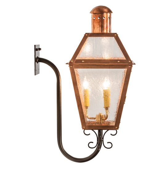 Meyda Lighting Falmouth 12" 3-Light Raw Copper Wall Sconce With Clear Seeded Shade Glass
