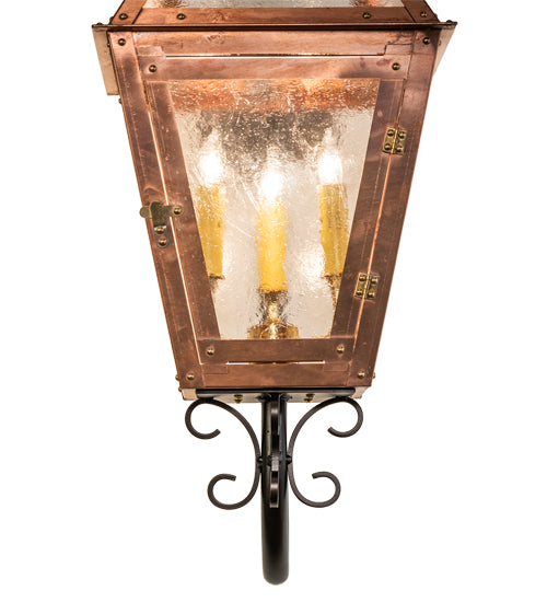 Meyda Lighting Falmouth 12" 3-Light Raw Copper Wall Sconce With Clear Seeded Shade Glass