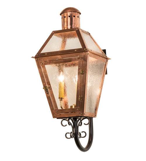 Meyda Lighting Falmouth 12" 3-Light Raw Copper Wall Sconce With Clear Seeded Shade Glass