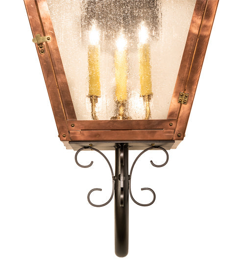 Meyda Lighting Falmouth 18" 3-Light Raw Copper Wall Sconce With Clear Seeded Shade Glass