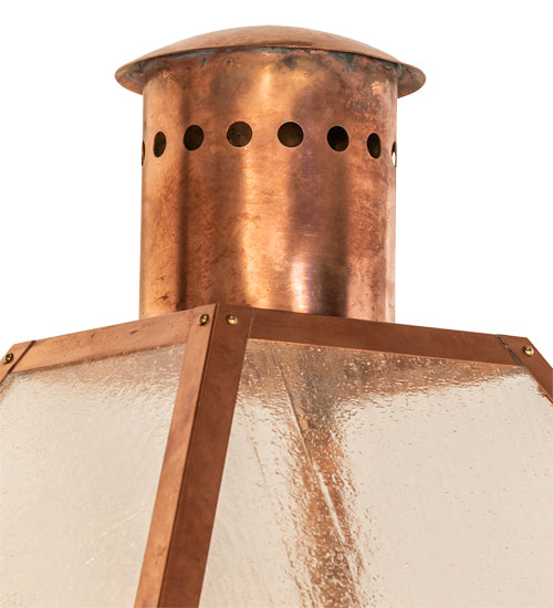 Meyda Lighting Falmouth 18" 3-Light Raw Copper Wall Sconce With Clear Seeded Shade Glass