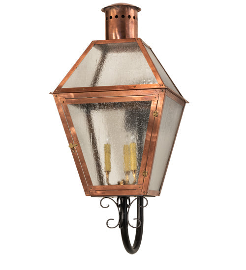 Meyda Lighting Falmouth 18" 3-Light Raw Copper Wall Sconce With Clear Seeded Shade Glass