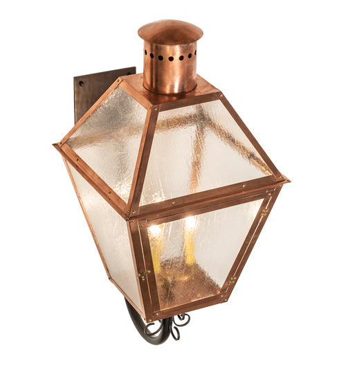 Meyda Lighting Falmouth 18" 3-Light Raw Copper Wall Sconce With Clear Seeded Shade Glass