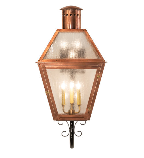 Meyda Lighting Falmouth 18" 3-Light Raw Copper Wall Sconce With Clear Seeded Shade Glass