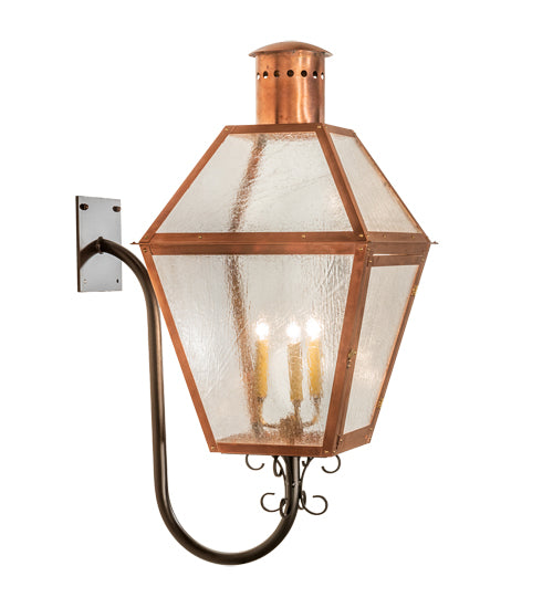 Meyda Lighting Falmouth 18" 3-Light Raw Copper Wall Sconce With Clear Seeded Shade Glass
