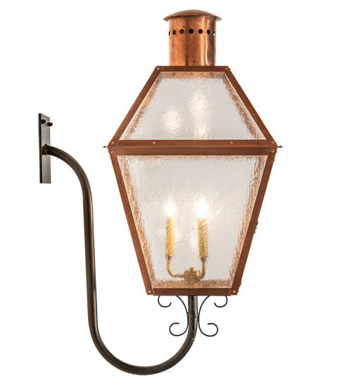 Meyda Lighting Falmouth 18" 3-Light Raw Copper Wall Sconce With Clear Seeded Shade Glass