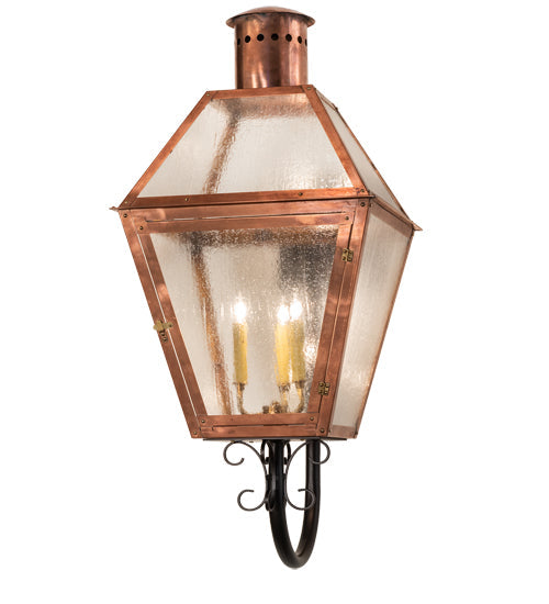 Meyda Lighting Falmouth 18" 3-Light Raw Copper Wall Sconce With Clear Seeded Shade Glass