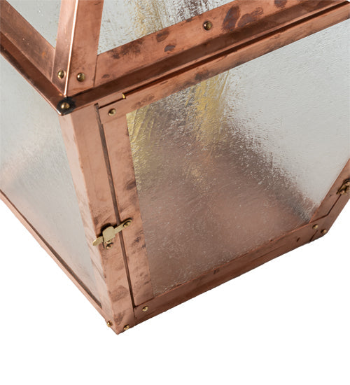 Meyda Lighting Falmouth 18"Sq 4-Light Raw Copper & Raw Brass Pendant Light With Clear Seeded Shade Glass