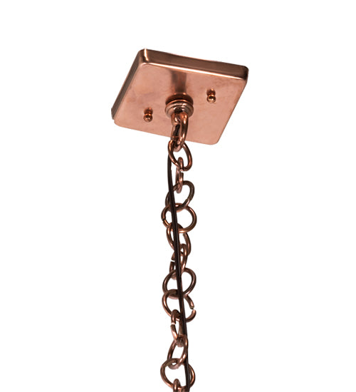Meyda Lighting Falmouth 18"Sq 4-Light Raw Copper & Raw Brass Pendant Light With Clear Seeded Shade Glass