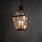 Meyda Lighting Falmouth 18"Sq 4-Light Raw Copper & Raw Brass Pendant Light With Clear Seeded Shade Glass