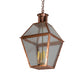 Meyda Lighting Falmouth 18"Sq 4-Light Raw Copper & Raw Brass Pendant Light With Clear Seeded Shade Glass