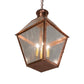 Meyda Lighting Falmouth 18"Sq 4-Light Raw Copper & Raw Brass Pendant Light With Clear Seeded Shade Glass