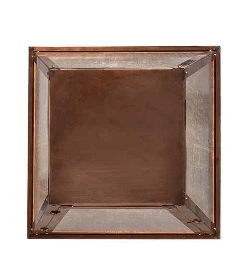 Meyda Lighting Falmouth 18"Sq 4-Light Raw Copper & Raw Brass Pendant Light With Clear Seeded Shade Glass