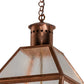Meyda Lighting Falmouth 18"Sq 4-Light Raw Copper & Raw Brass Pendant Light With Clear Seeded Shade Glass