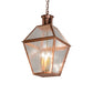 Meyda Lighting Falmouth 18"Sq 4-Light Raw Copper & Raw Brass Pendant Light With Clear Seeded Shade Glass