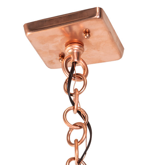 Meyda Lighting Falmouth 34" 4-Light Raw Copper & Raw Brass Pendant Light With Clear Seeded Shade Glass