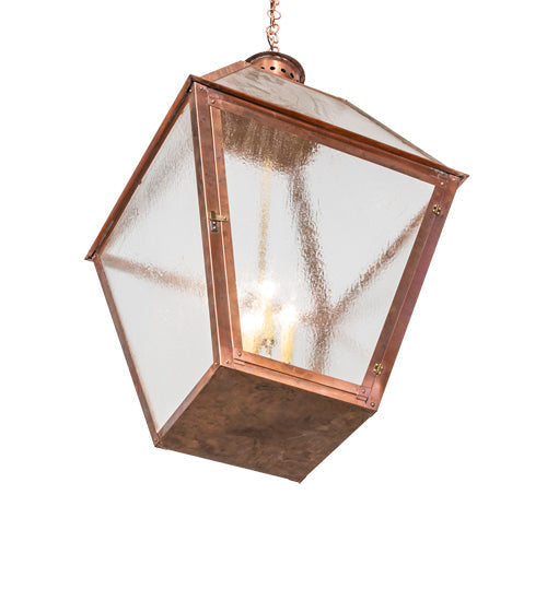 Meyda Lighting Falmouth 34" 4-Light Raw Copper & Raw Brass Pendant Light With Clear Seeded Shade Glass