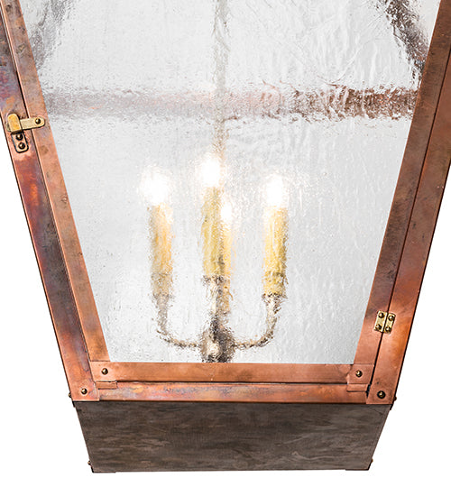 Meyda Lighting Falmouth 34" 4-Light Raw Copper & Raw Brass Pendant Light With Clear Seeded Shade Glass
