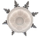 Meyda Lighting Fancy Floral 9" Antique Pewter Flush Mount Light With White Art Shade Glass