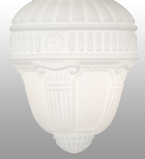 Meyda Lighting Fancy Floral 9" Antique Pewter Flush Mount Light With White Art Shade Glass