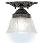 Meyda Lighting Fancy Floral 9" Antique Pewter Summer Wheat Flush Mount Light With Clear Textured Shade Glass