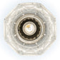 Meyda Lighting Fancy Floral 9" Antique Pewter Summer Wheat Flush Mount Light With Clear Textured Shade Glass