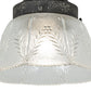 Meyda Lighting Fancy Floral 9" Antique Pewter Summer Wheat Flush Mount Light With Clear Textured Shade Glass