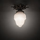 Meyda Lighting Fancy Floral 9" Oil Rubbed Bronze Colonnade Globe Flush Mount Light With White Shade Glass