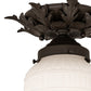 Meyda Lighting Fancy Floral 9" Oil Rubbed Bronze Colonnade Globe Flush Mount Light With White Shade Glass