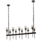 Meyda Lighting Fantasy 42" 10-Light Oil Rubbed Bronze Island Chandelier With Clear Shade Glass