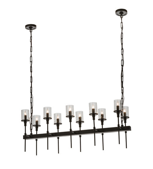 Meyda Lighting Fantasy 42" 10-Light Oil Rubbed Bronze Island Chandelier With Clear Shade Glass