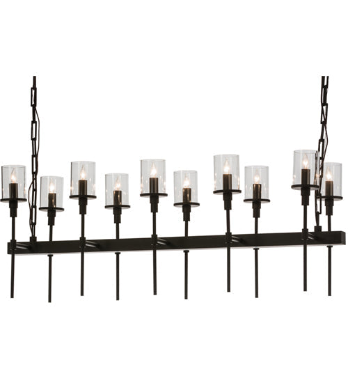 Meyda Lighting Fantasy 42" 10-Light Oil Rubbed Bronze Island Chandelier With Clear Shade Glass